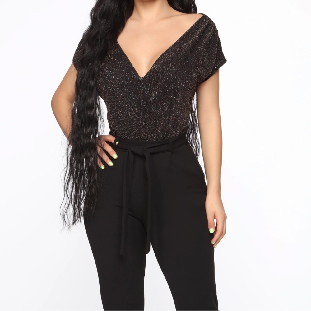 Fashion Nova Glitter Bodysuit